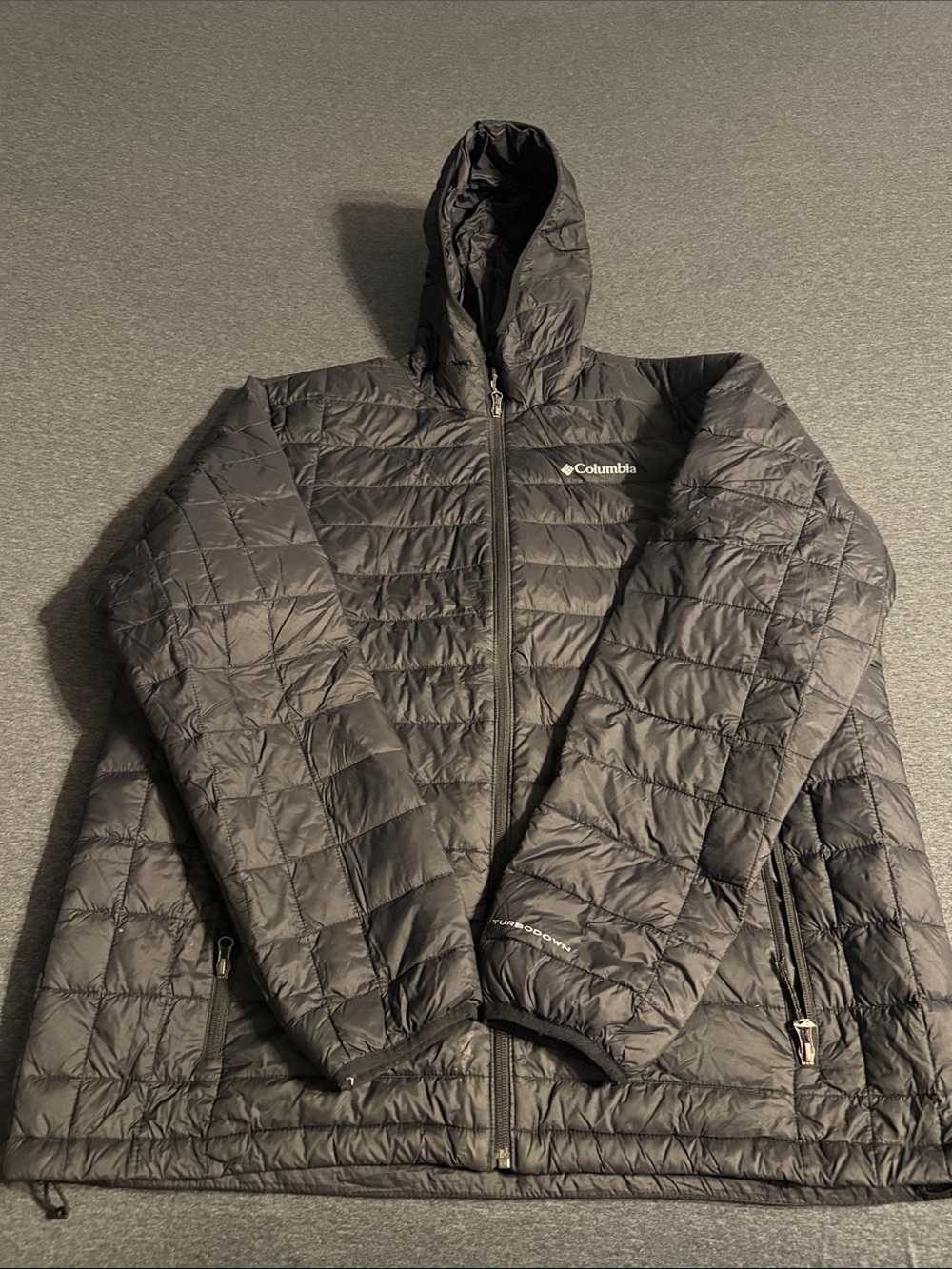 Columbia Black Quilted Hooded Puffer Jacket